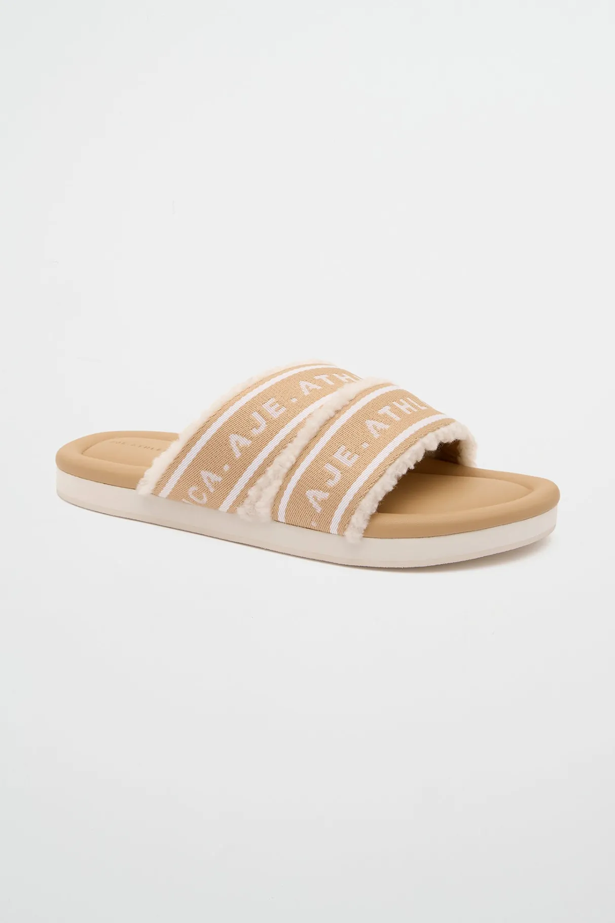 logotape_shearling_slides__0.webp Fashion Aje ATHLETICA Logotape Shearling Slides 938 Latte Beige