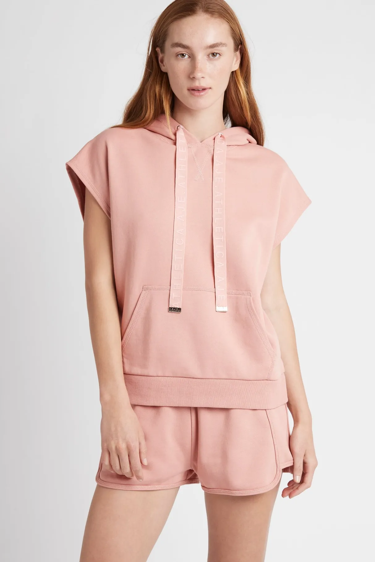 logotape_short_sleeve_hoodie__0-1.webp Cheap Aje ATHLETICA Logotape Short Sleeve Hoodie 403 Sunset Pink