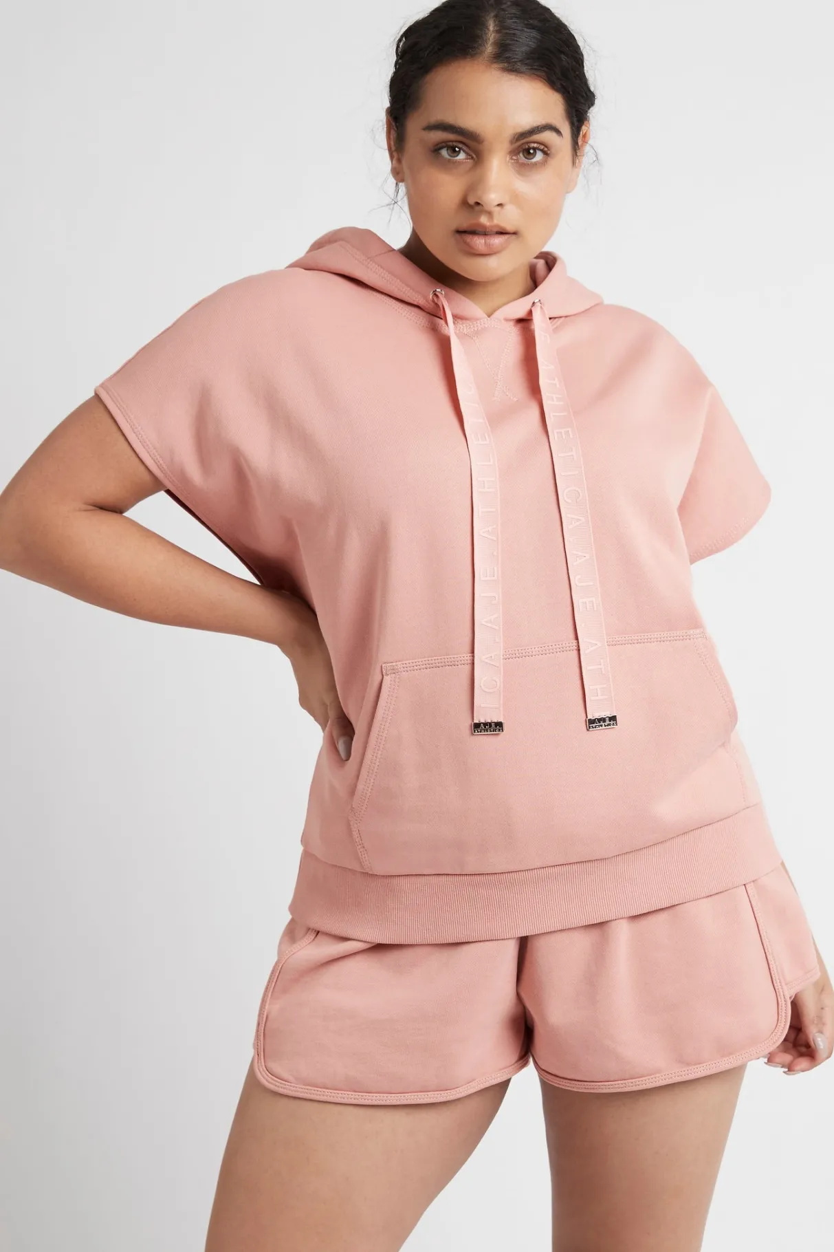 logotape_short_sleeve_hoodie__11-1.webp Cheap Aje ATHLETICA Logotape Short Sleeve Hoodie 403 Sunset Pink