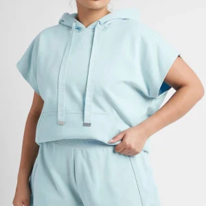Online Aje ATHLETICA Logotape Short Sleeve Hoodie 403 Ice Blue