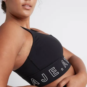 Online Aje ATHLETICA Logotape Sports Bra 310 Black/White