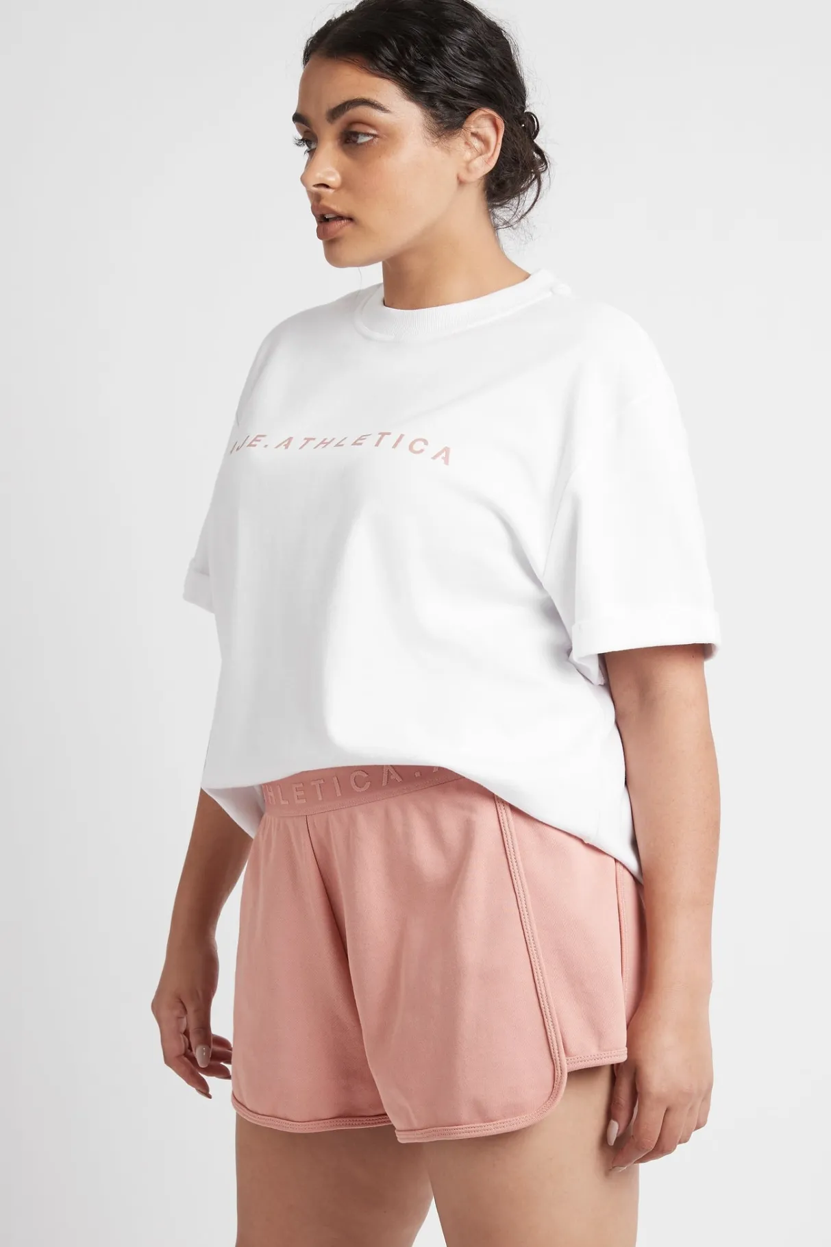 logotape_sweat_shorts__11-1.webp Shop Aje ATHLETICA Logotape Sweat Shorts 604 Sunset Pink