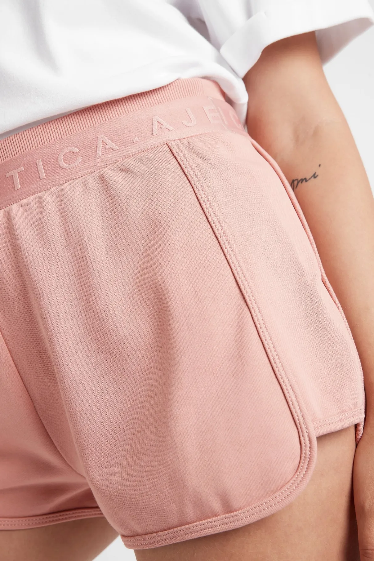 logotape_sweat_shorts__7-1.webp Shop Aje ATHLETICA Logotape Sweat Shorts 604 Sunset Pink