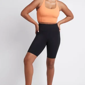 Fashion Aje ATHLETICA Long Bike Shorts 606 Black/Tangerine Orange