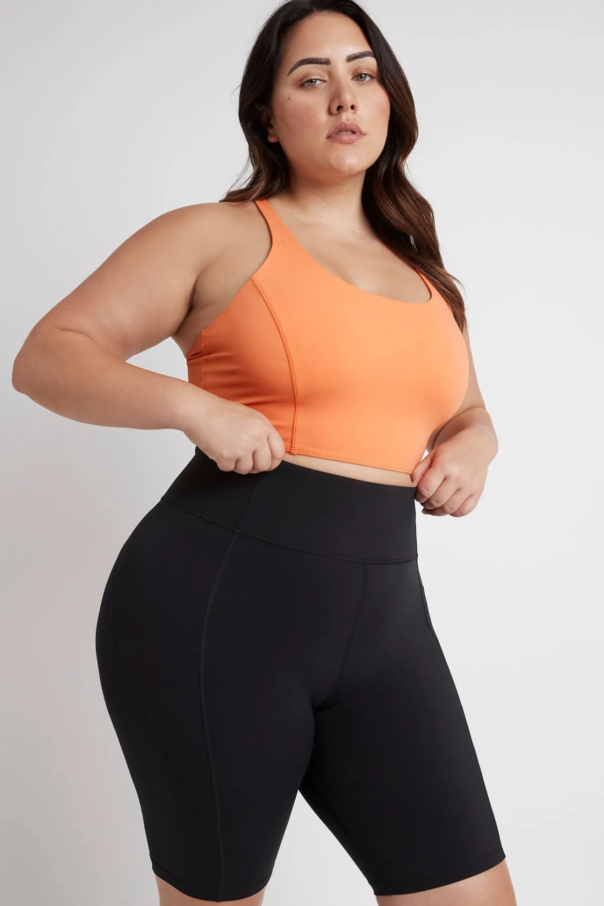 long_bike_shorts__13-1.webp Fashion Aje ATHLETICA Long Bike Shorts 606 Black/Tangerine Orange