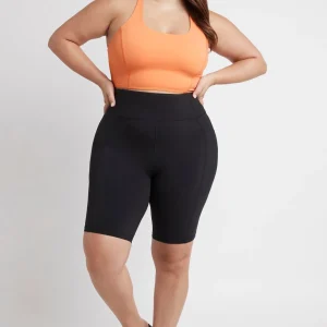 Fashion Aje ATHLETICA Long Bike Shorts 606 Black/Tangerine Orange