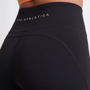 Fashion Aje ATHLETICA Long Bike Shorts 606 Black/Tangerine Orange