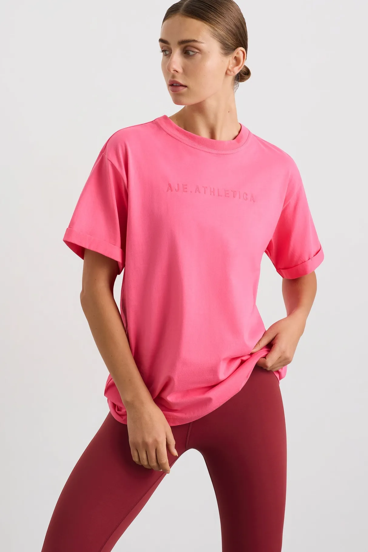 long_classic_tee__0.webp Outlet Aje ATHLETICA Long Classic Tee 102 Rouge Pink