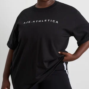 Discount Aje ATHLETICA Long Jersey Logo Tee 102 Black/White Logo