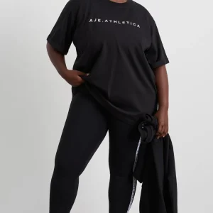 Discount Aje ATHLETICA Long Jersey Logo Tee 102 Black/White Logo