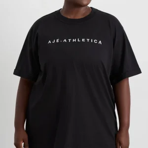 Discount Aje ATHLETICA Long Jersey Logo Tee 102 Black/White Logo