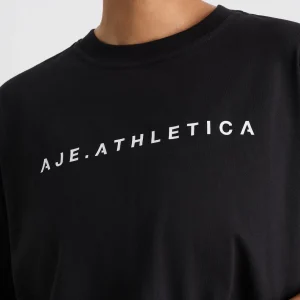 Discount Aje ATHLETICA Long Jersey Logo Tee 102 Black/White Logo