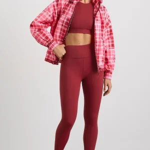 Shop Aje ATHLETICA Long Line Spray Jacket Blurred Pink Check