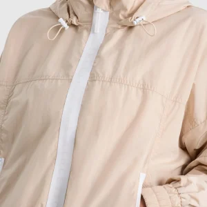 Shop Aje ATHLETICA Long Line Spray Jacket Latte Beige