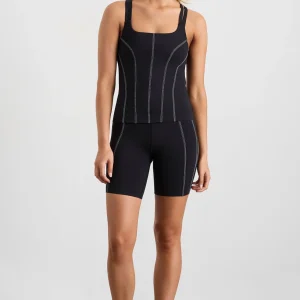 Outlet Aje ATHLETICA Long Line Top Stitch Tank 123 Black