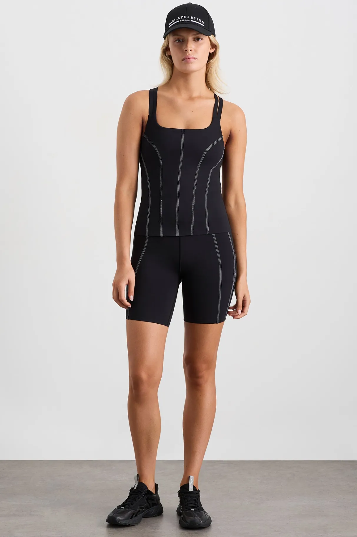 long_line_top_stitch_tank__2.webp Outlet Aje ATHLETICA Long Line Top Stitch Tank 123 Black