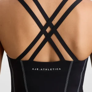 Outlet Aje ATHLETICA Long Line Top Stitch Tank 123 Black
