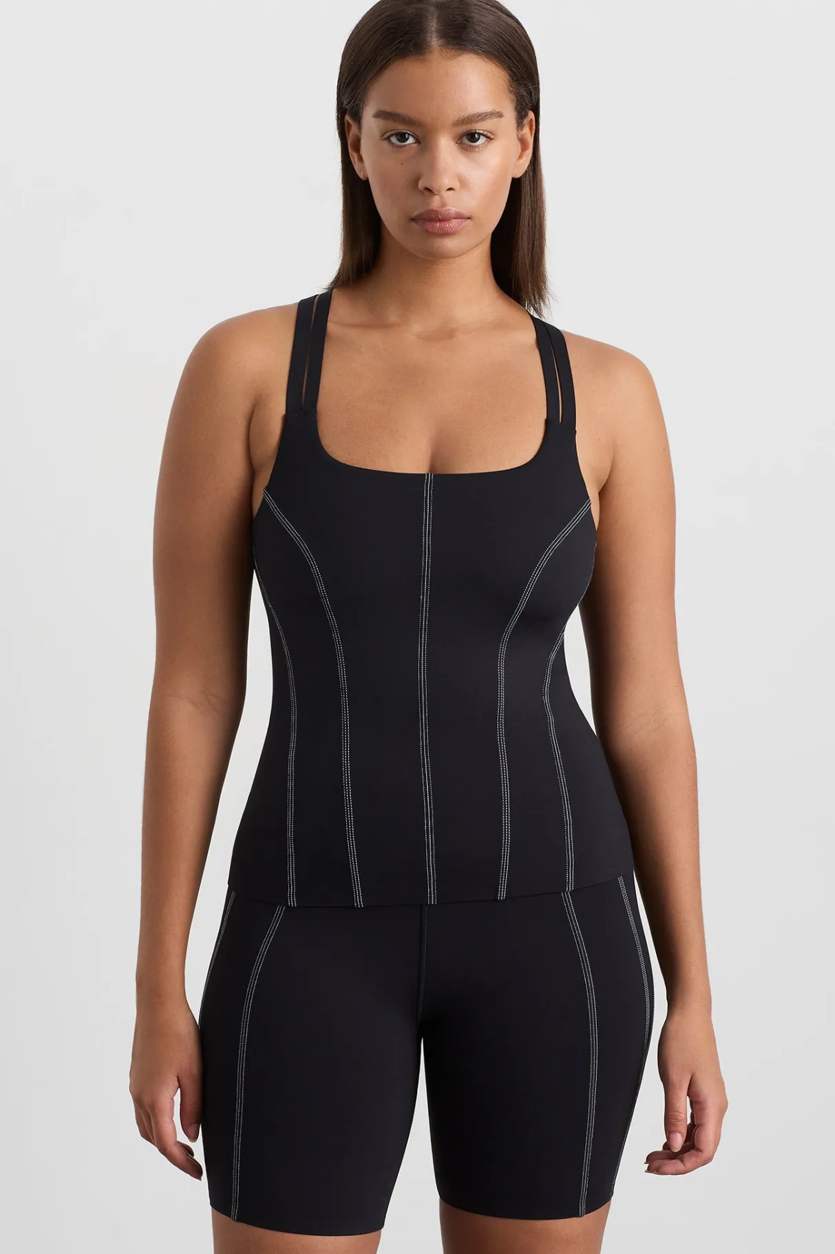 long_line_top_stitch_tank__5.webp Outlet Aje ATHLETICA Long Line Top Stitch Tank 123 Black