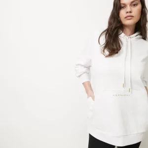 New Aje ATHLETICA Long Sleeve Hoodie Dress 804 White/Gold