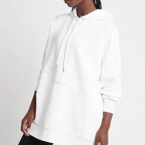 New Aje ATHLETICA Long Sleeve Hoodie Dress 804 White/Gold