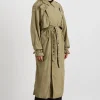Fashion Aje ATHLETICA Longline Belted Trench 703 Soft Khaki/Black
