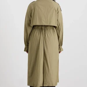 Fashion Aje ATHLETICA Longline Belted Trench 703 Soft Khaki/Black