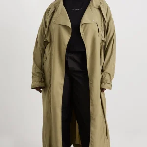 Fashion Aje ATHLETICA Longline Belted Trench 703 Soft Khaki/Black