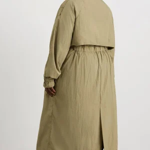 Fashion Aje ATHLETICA Longline Belted Trench 703 Soft Khaki/Black