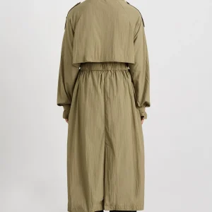 Fashion Aje ATHLETICA Longline Belted Trench 703 Soft Khaki/Black