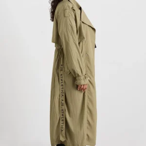 Fashion Aje ATHLETICA Longline Belted Trench 703 Soft Khaki/Black
