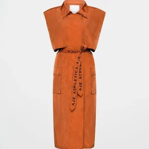 Shop Aje ATHLETICA Longline Belted Vest 703 Copper Orange