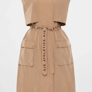 Online Aje ATHLETICA Longline Belted Vest 703 Natural Tan