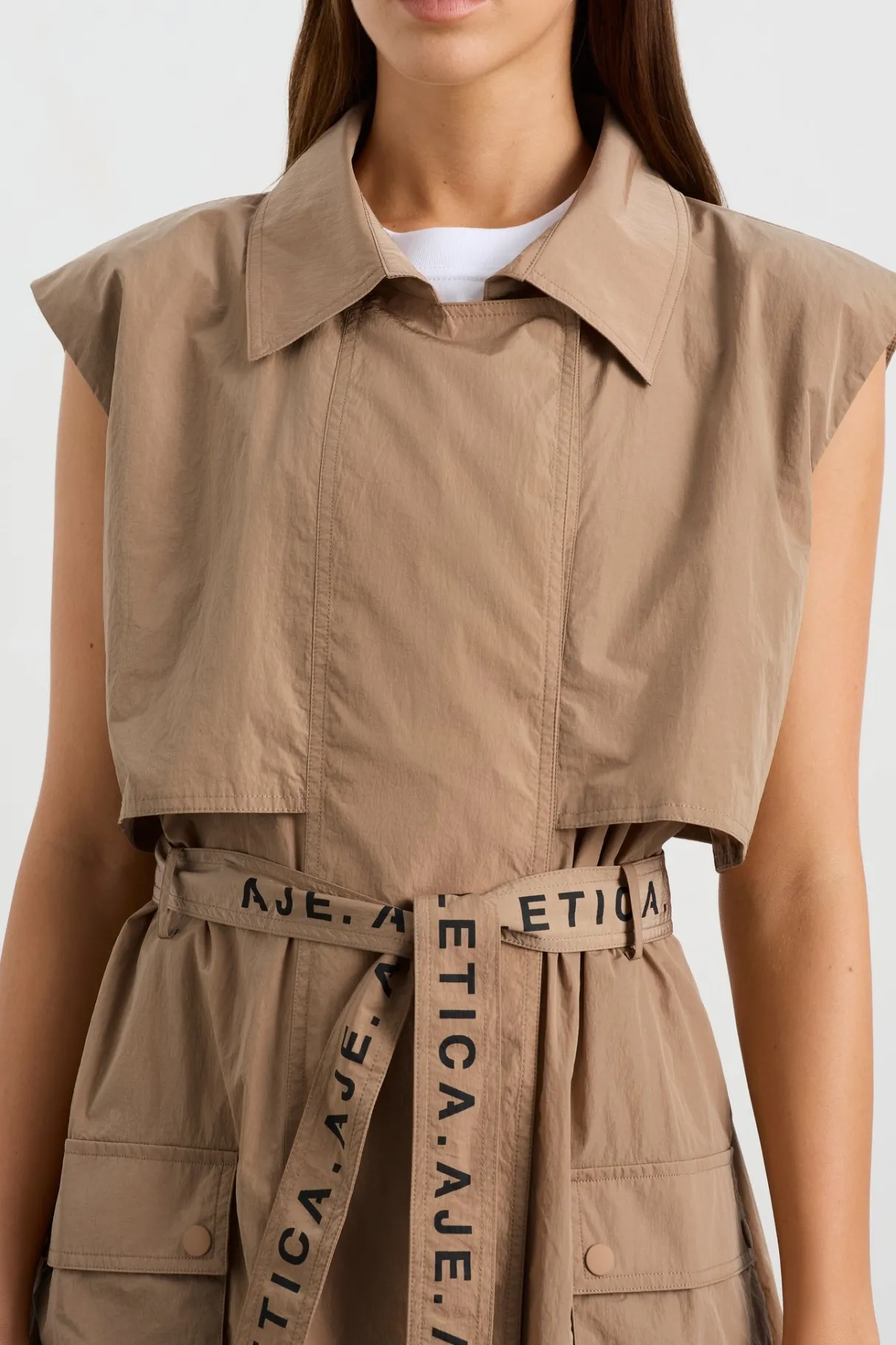 longline_belted_vest__5.webp Online Aje ATHLETICA Longline Belted Vest 703 Natural Tan