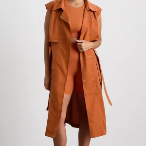 Shop Aje ATHLETICA Longline Belted Vest 703 Copper Orange