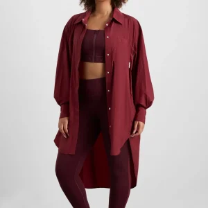 Flash Sale Aje ATHLETICA Longline Windbreaker Shirt 438 Red Currant