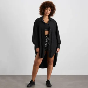 Outlet Aje ATHLETICA Longline Windbreaker Shirt 438 Black