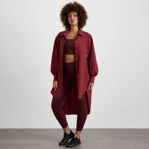 Flash Sale Aje ATHLETICA Longline Windbreaker Shirt 438 Red Currant