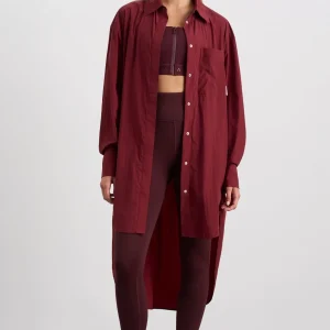 Flash Sale Aje ATHLETICA Longline Windbreaker Shirt 438 Red Currant