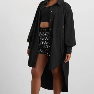 Outlet Aje ATHLETICA Longline Windbreaker Shirt 438 Black