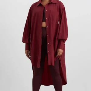 Flash Sale Aje ATHLETICA Longline Windbreaker Shirt 438 Red Currant
