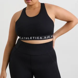 Online Aje ATHLETICA Mesh Back Sports Bra 375 Black/White Logo