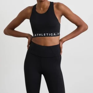 Online Aje ATHLETICA Mesh Back Sports Bra 375 Black/White Logo