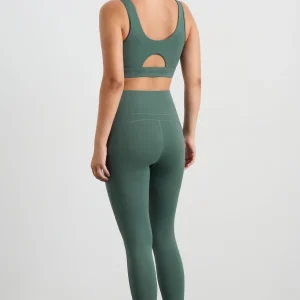 New Aje ATHLETICA Mesh Keyhole Front Bra 371 Moss Green