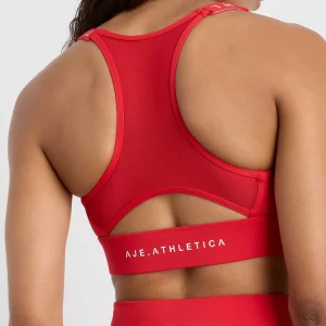 Shop Aje ATHLETICA Mesh Racer Back Bra 304 Passionate Red