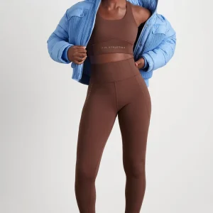 Sale Aje ATHLETICA Mesh Racer Back Sports Bra 338 Dark Chocolate