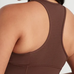 Sale Aje ATHLETICA Mesh Racer Back Sports Bra 338 Dark Chocolate