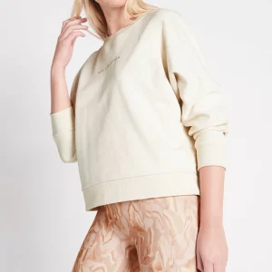Online Aje ATHLETICA Metallic Signature Logo Crew Jumper 401 Light Ivory