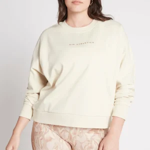 Online Aje ATHLETICA Metallic Signature Logo Crew Jumper 401 Light Ivory