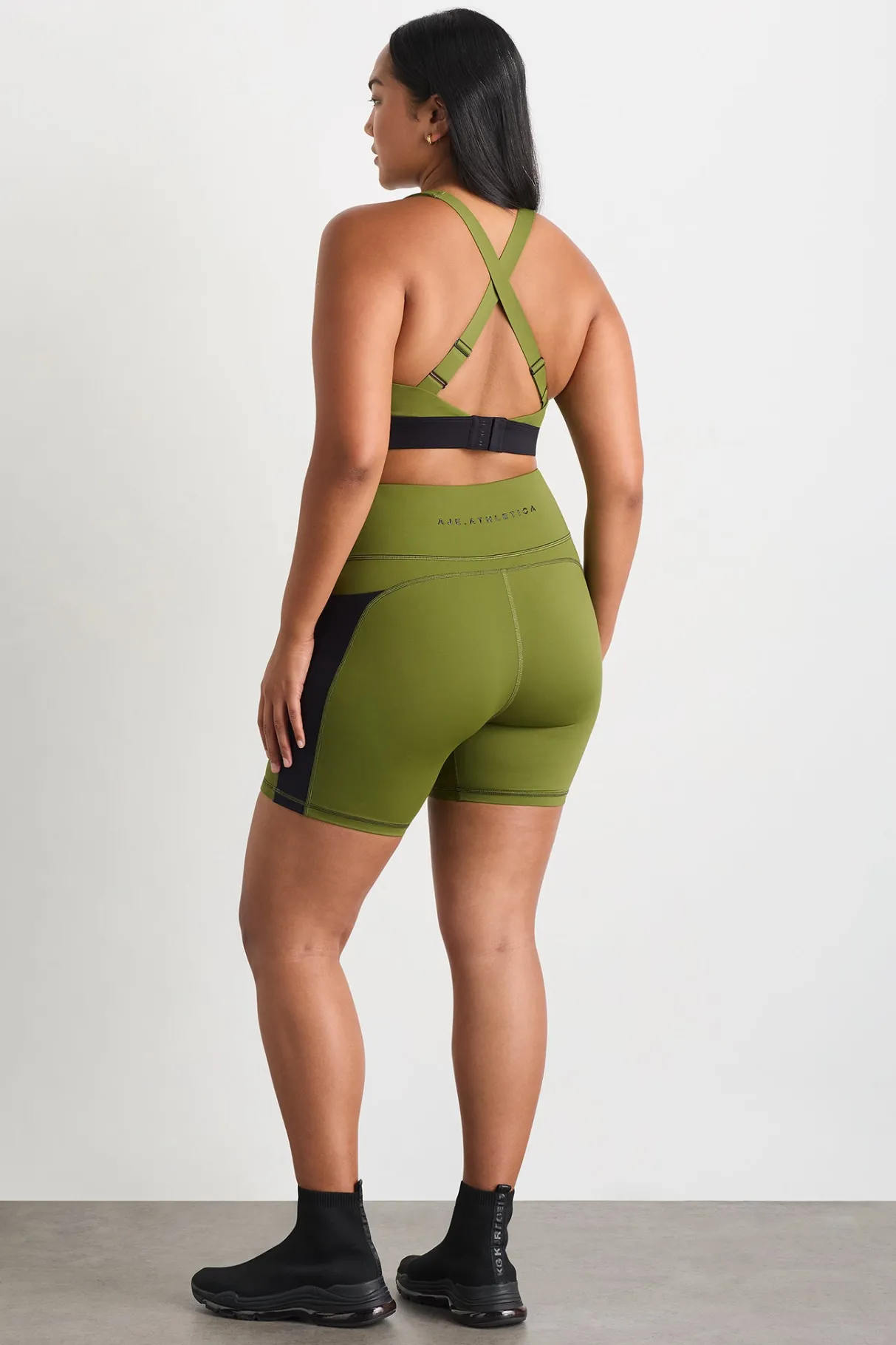 mid_length_bike_short__8.webp Sale Aje ATHLETICA Mid Length Bike Short 606 Evergreen Black