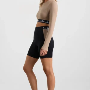 Best Aje ATHLETICA Mid Length Logo Bike Short 250 Black/Dune